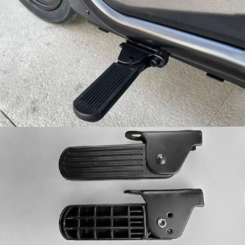 Electric vehicle folding footrest