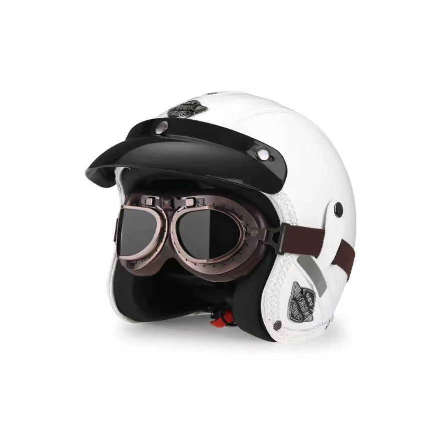 White motorcycle helmet