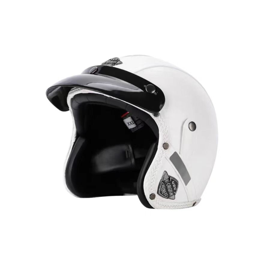 White motorcycle helmet