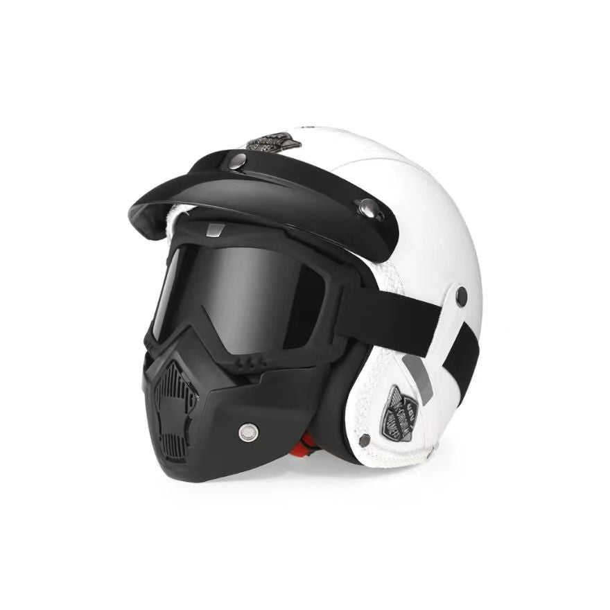 White motorcycle helmet