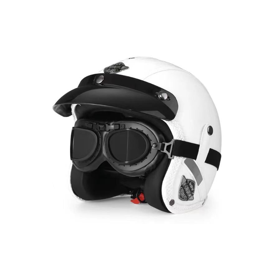 White motorcycle helmet