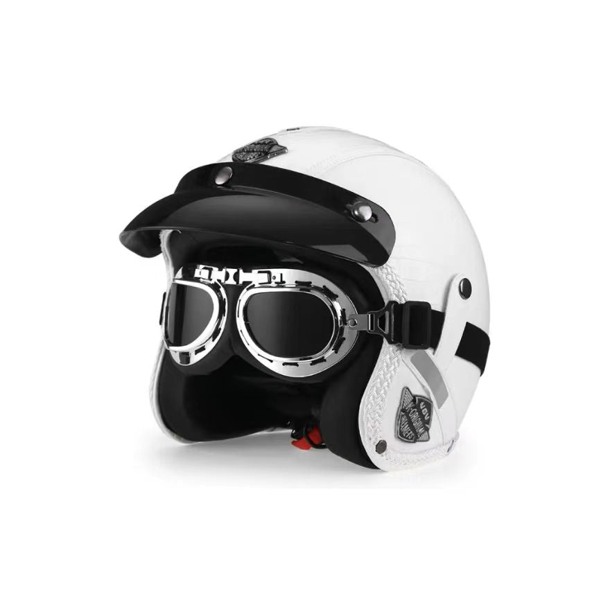 White motorcycle helmet