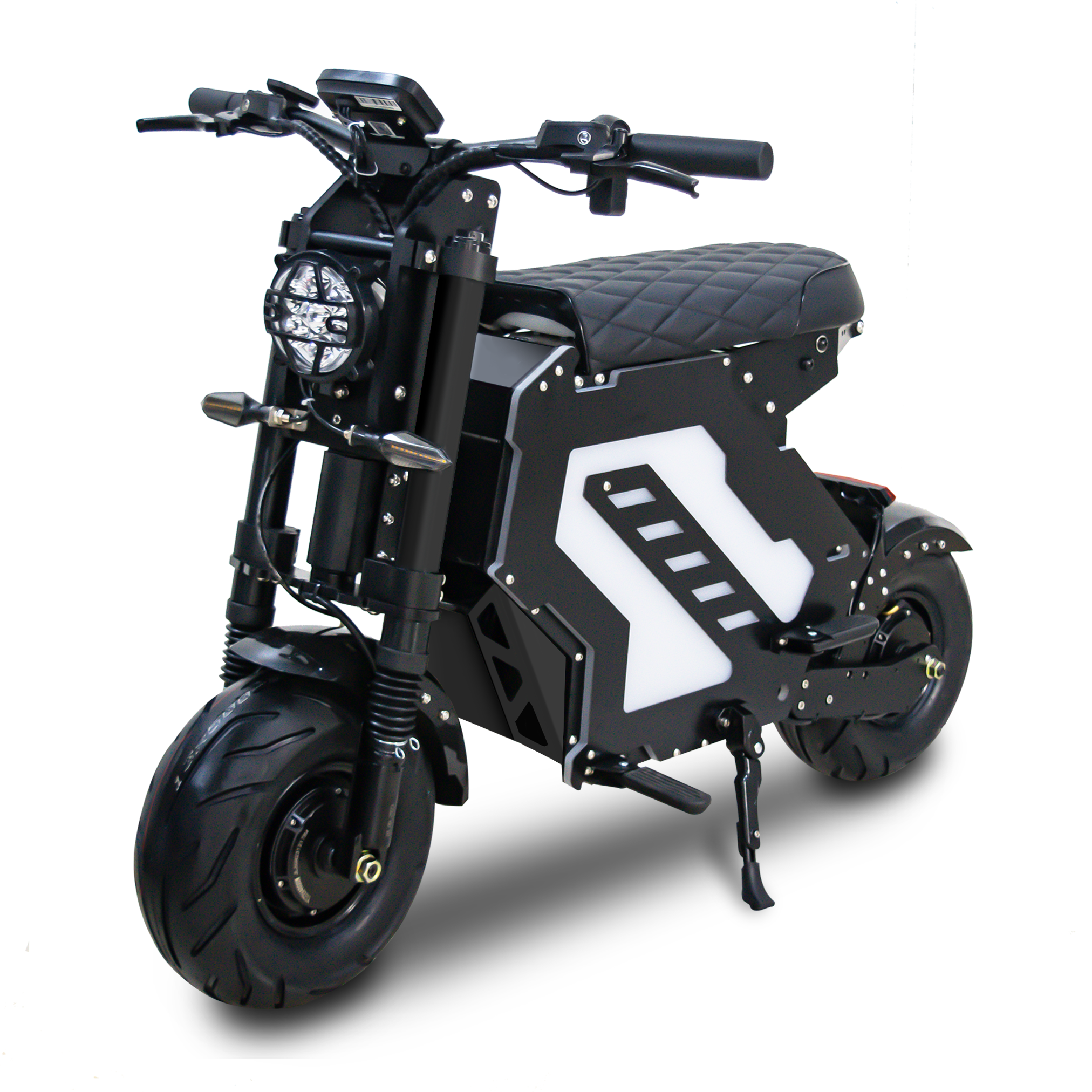 Sleek Black Electric Mini Motorcycle with Modern Features