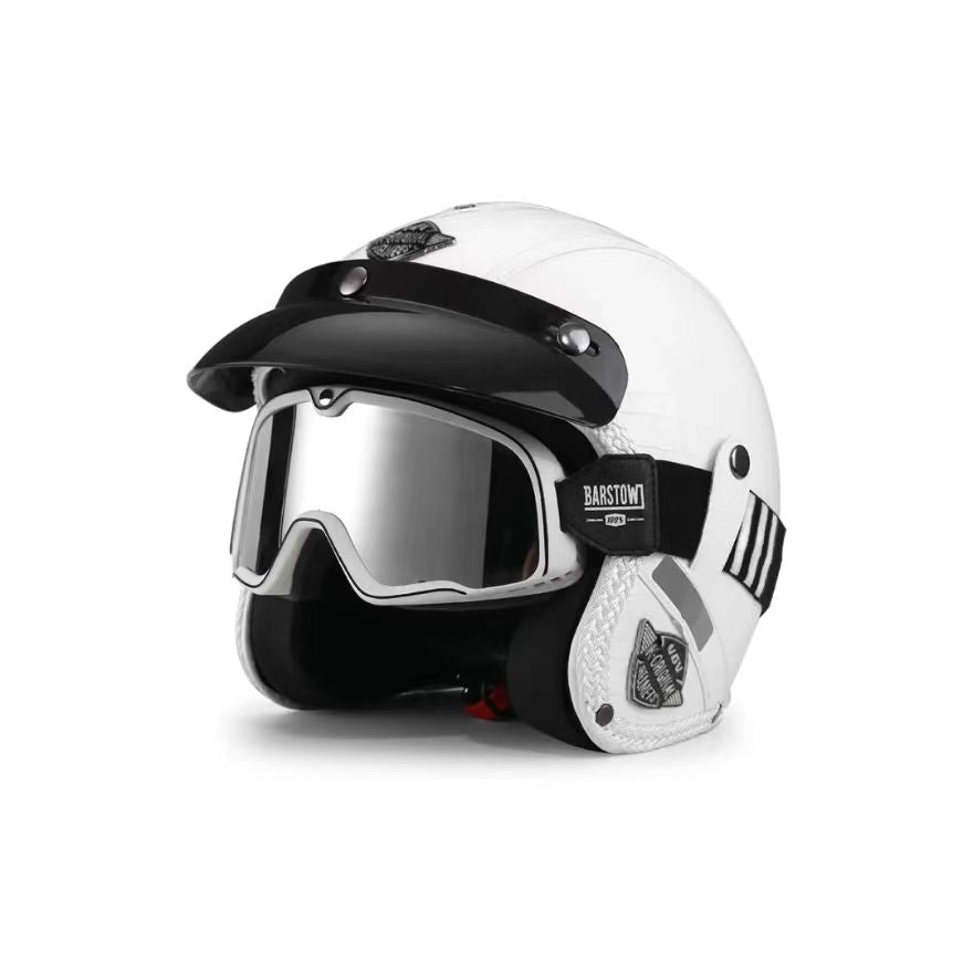 White motorcycle helmet