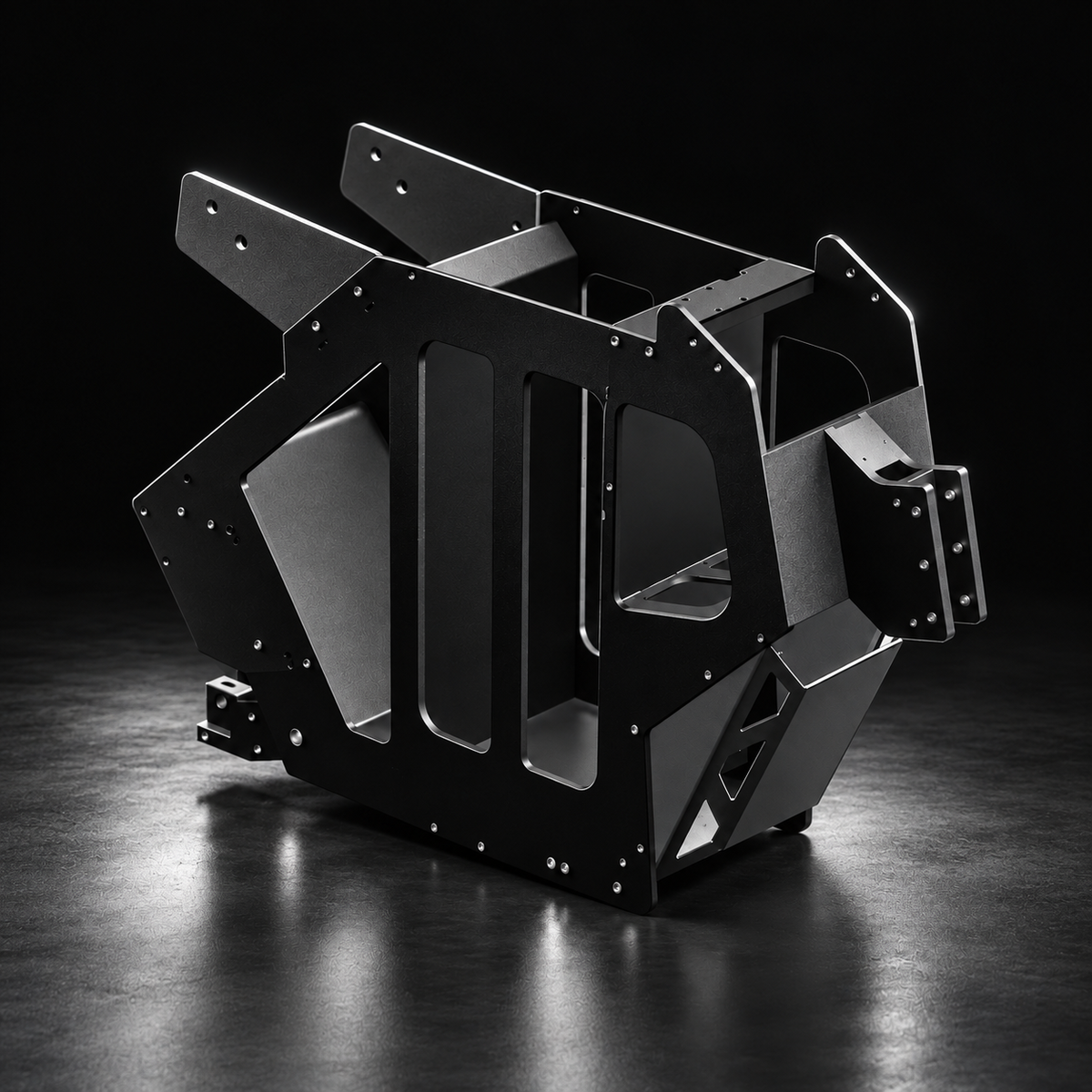 Molo5 aluminum cage frame with welded and CNC-machined components