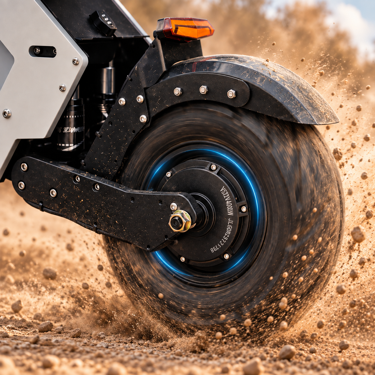 Molo5 4000W motor and rear wheel